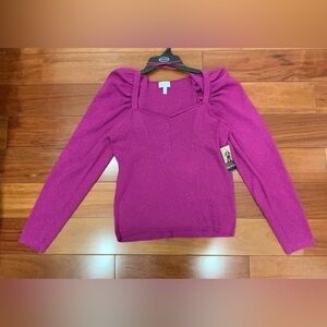 Sofia Jeans by Sofia Vergara Women's Puff Sweetheart Sweater